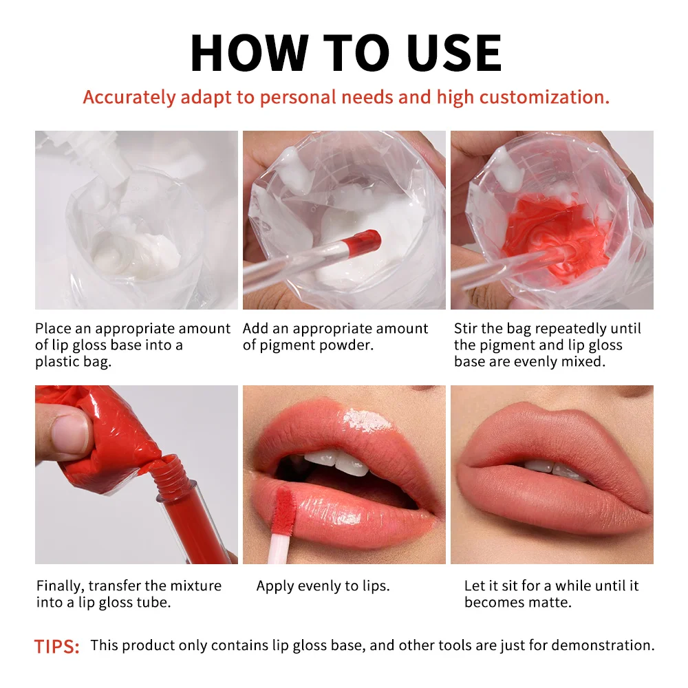 Faça mancha labial base de brilho labial gel diy batom matéria prima fosco transparente copo antiaderente base de maquiagem à prova de água