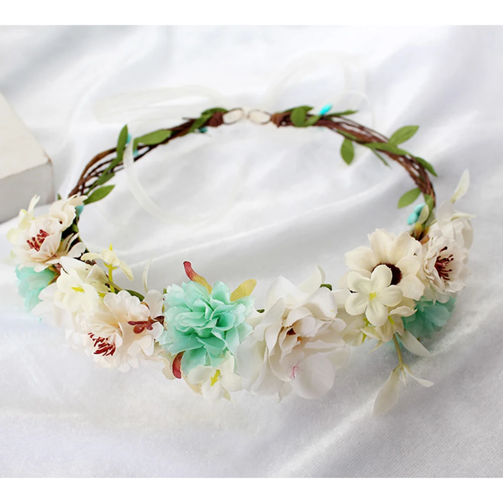 

Floral Headb Wedding Hairb Bridal Headwear Elegant Design Adjustable Flower Girl Crown Sweet Style Ideal Wedding Party Travel