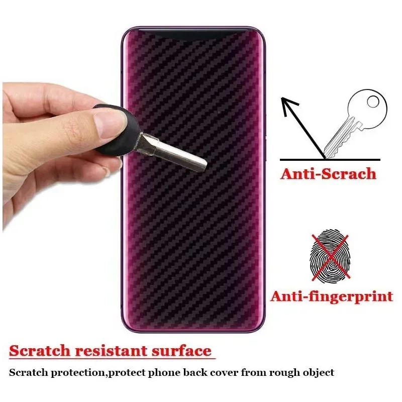 For OnePlus 15 15R 13 13R 12 12R 11 11R 10T 10R 9R Pro 3D Transparent Carbon Fiber Rear Back Film Stiker Protector (Not Glass)