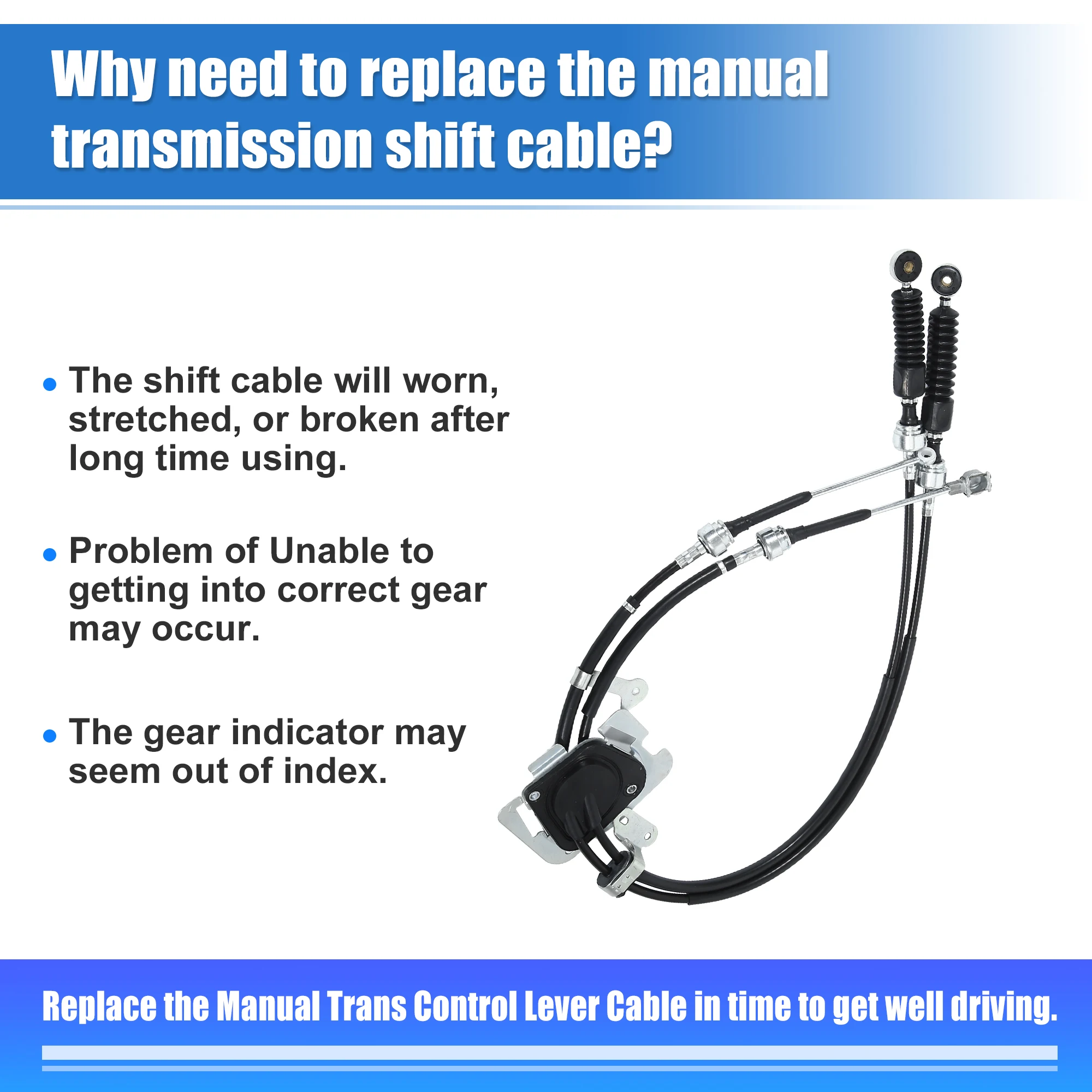 

UXCELL Manual Gear Shift Cable Transmission Shifter Cable Replace 33820-2B540 ZZT230 ZZT231 for Toyota Celica 2000-2005