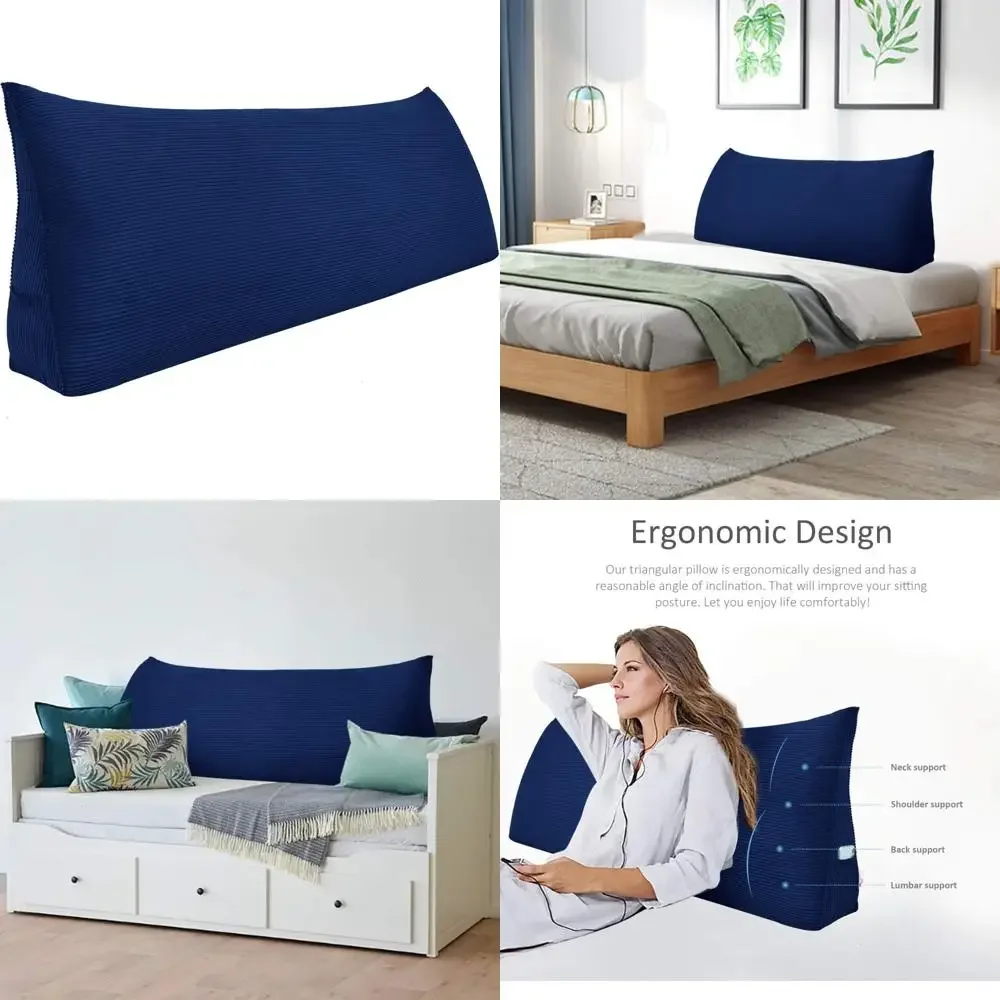 

Большая треугольная подушка для чтения и поддержки изголовья дневных кровати и двухъярусных кровати со съемным чехлом