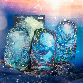 5 pçs/1 lote kawaii scrapbook adesivos ilusões brilhantes lixo diário planejador de ouro papelaria adesivo planejador decorativo