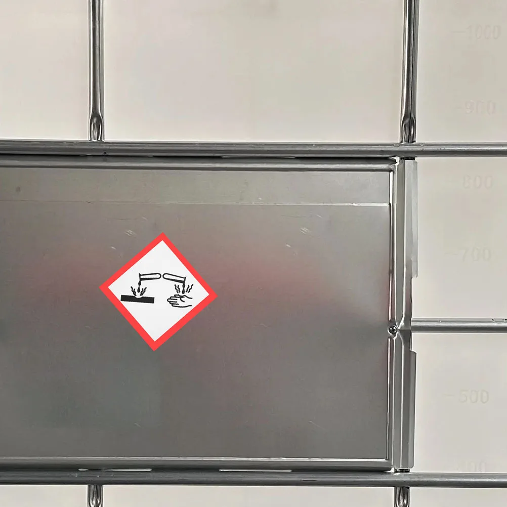 6 قطعة تسميات المواد المسببة للتآكل الشارات ملصق أمان ذاتي اللصق لعلامات تحذير Hazmat التصوير التسمية علامة السلامة المسبقة للتآكل #4