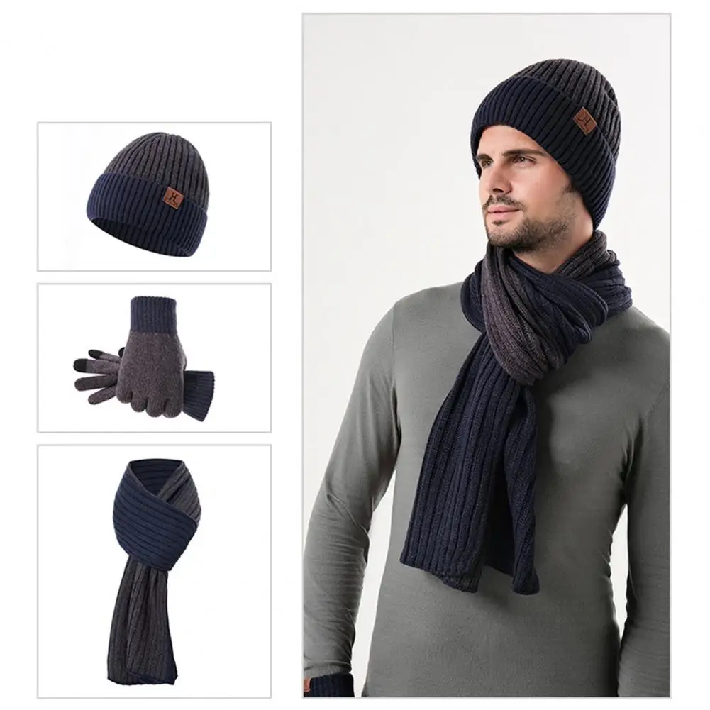 Ensemble Bonnet et Écharpe en Tricot Doublés de Sourire Doux, Gants Coupe-Vent, Long, Style Chaleur, Hiver Confortable