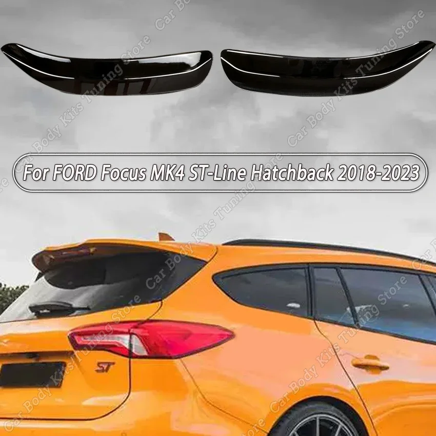 Rear Roof Spoiler Extentions Flaps Wing for Ford Focus MK4 ST-Line Hatchback 2018-2023 Gloss Black Maxton Style Car Body Kits