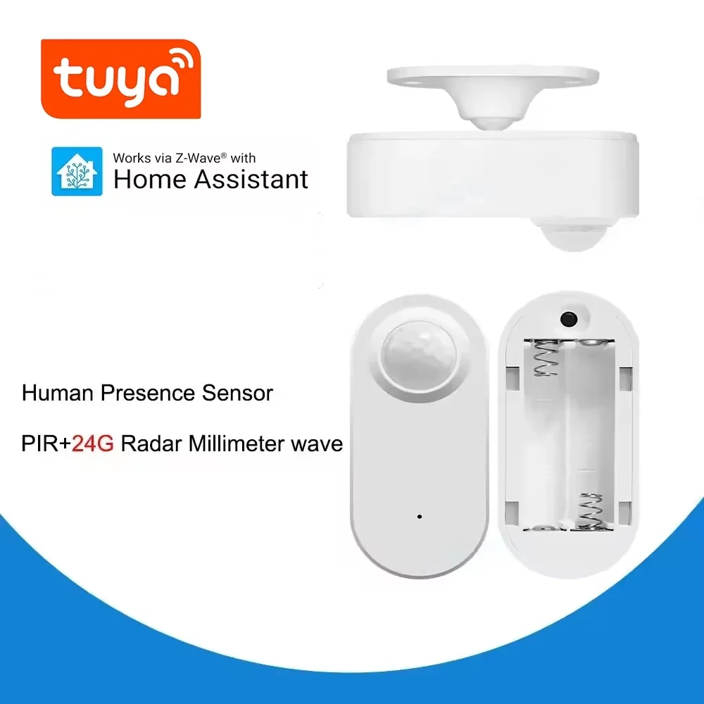 Sensor de Presença Humana Inteligente Zigbee 24G Radar MmWave + PIR, Detecção de Luminosidade, Funciona com Bateria, Suporte Zigbee2mqtt Home Assistant