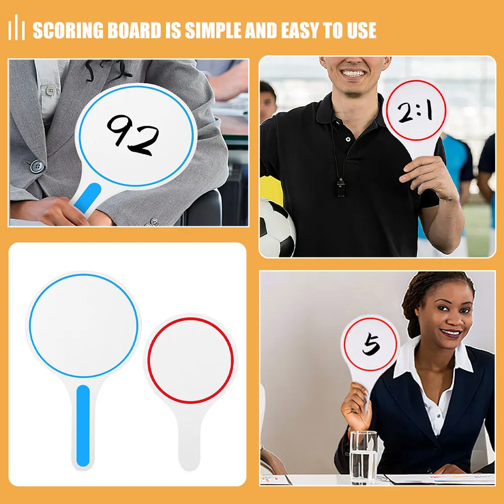 2Pcs Multi-Functional Erasable Whiteboard Paddles Simple Design Long-Lasting DIY Scoring Board Scoreboard Hand Board