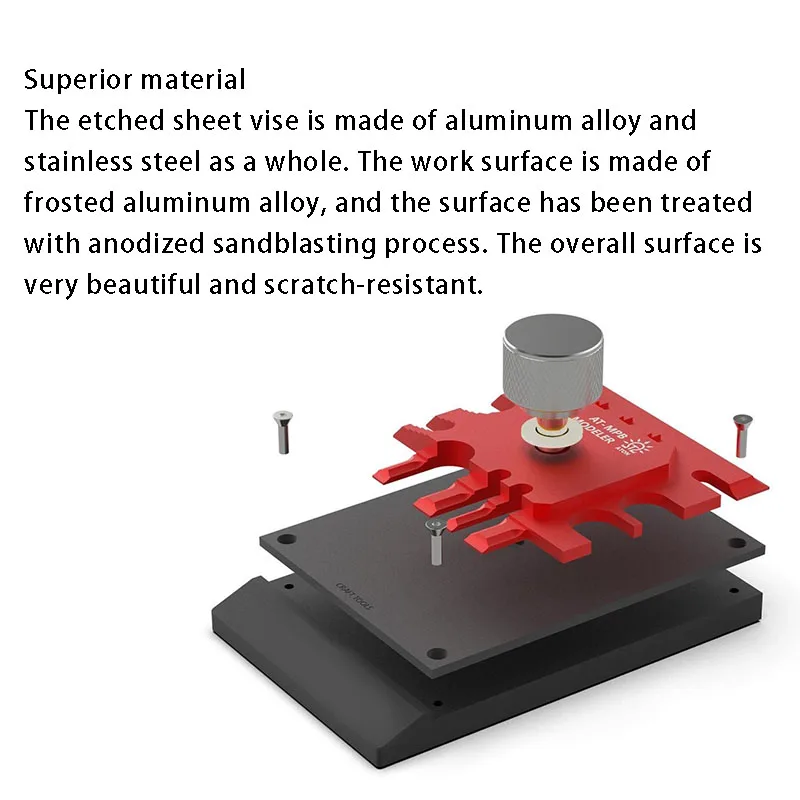 Neuer geätztes Blechschraubstock AT-MPB Modell bis zum Spiegel Aluminiumlegierung Edelstahl gebogene Platte Modellschraubstock