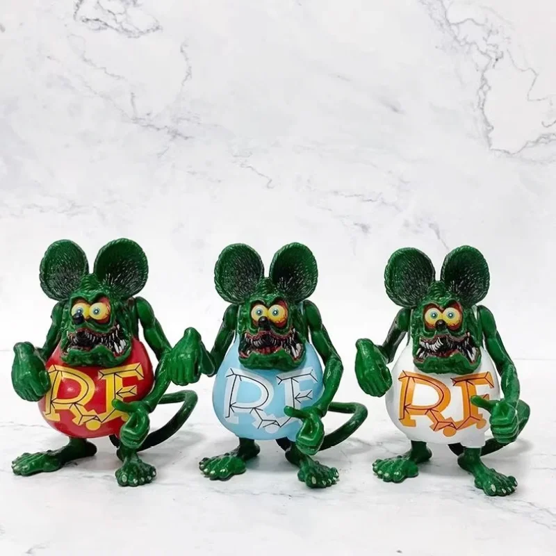 Figurka Akcji Tales Of The Rat Fink 12 cm, Myszka, Model Kolekcjonerski, Gadżet Anime, Dekoracja na Biurko, Ozdoby, Zabawki, Prezent dla Chłopca
