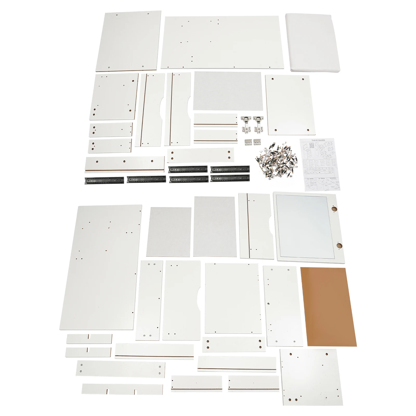 Bureau de coiffeuse 3 en 1 blanc crème moderne avec miroir rabattable, chaise cachée, coiffeuse de maquillage, coiffeuse de maquillage avec 3 tiroirs