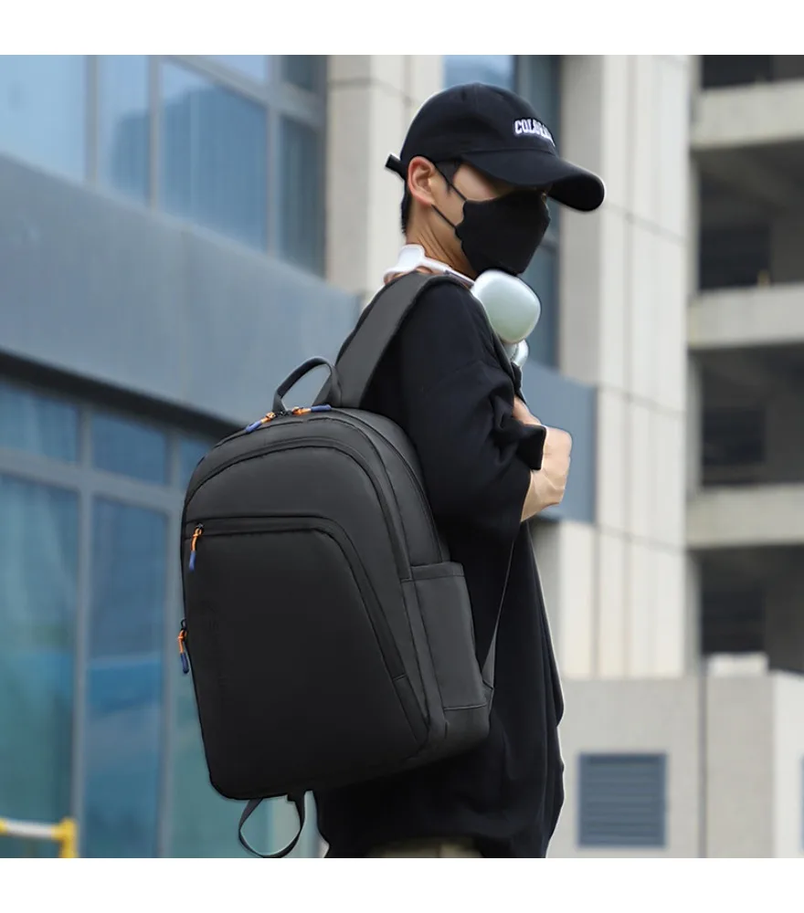 Large-capacity schoolbag personalized simplicity high-end sense backpack computer backpack business commute