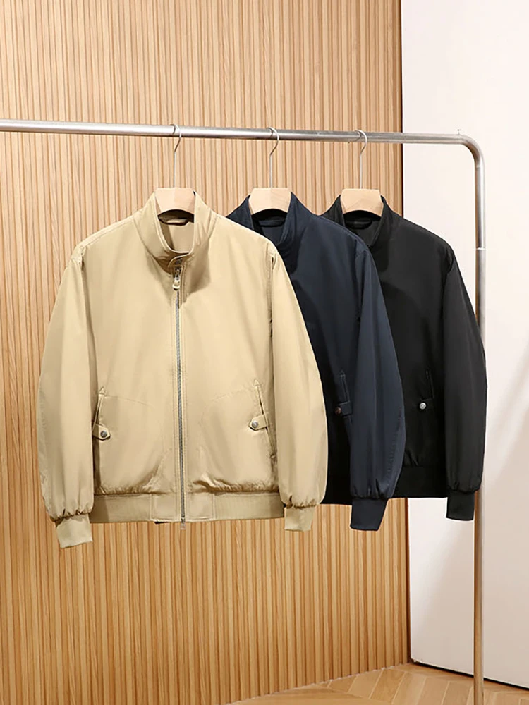 

Thiened Classic Luxury Autumn Winter Water Resistant Stand Collar Men's Jaet Adstrative Harlington Trendy Casual Sl...