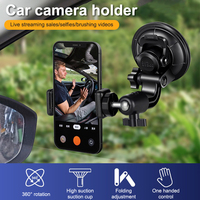 Suction Cup Camera Car Mount For  Hero 13 12 11 DJI Osmo Action 5 Pro 3 4 Car Selfie Fixing Phone Holder For Iphone Xiaomi