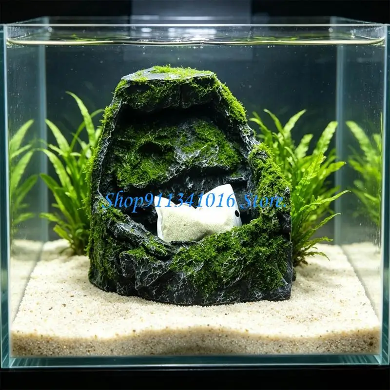 

Resin Aquarium Waterfall Rockery Landscape Decoration Creates Dynamic Flowing Water Effect For Fishtanks Corner Decors