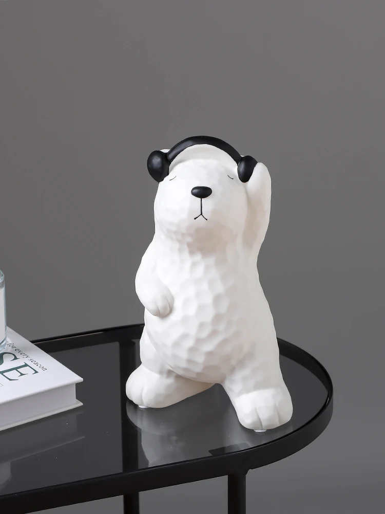 

Creative cute light luxury high-end polar bear ornament living room decoration simple office desktop decoration small gift