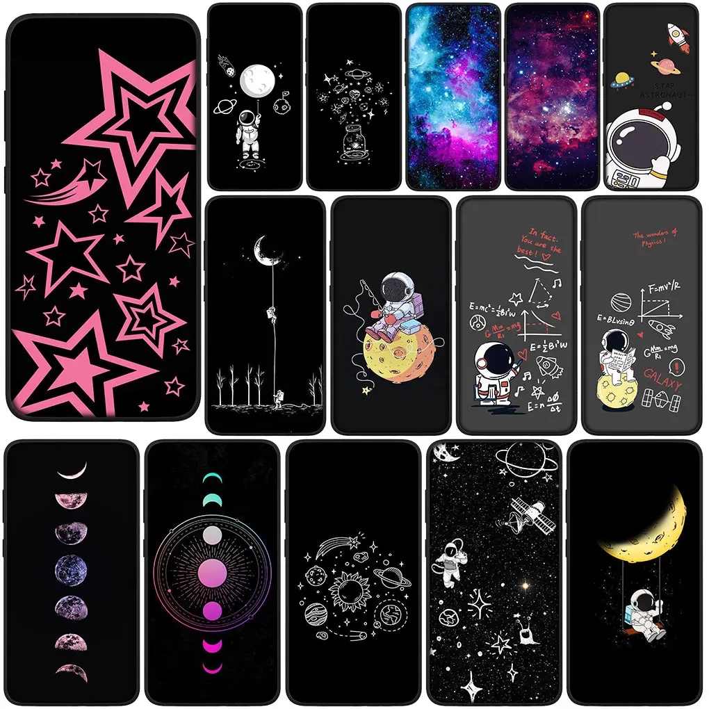 Cover for Huawei Y7A Y6P Y5P Y6 Y7 Y9 Prime 2018 2019 Y8P Y9A Y8S P Smart Phone Case Moon Astronaut Stars Sky Universe Galaxy