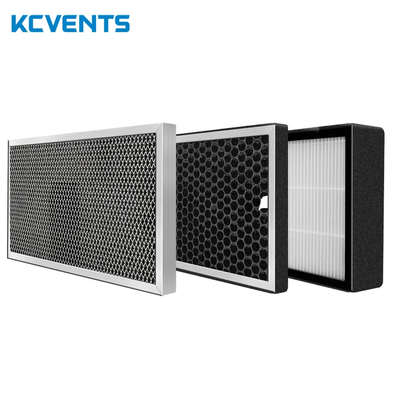 KCvents H13 HEPA With Primary filter element And Carbon Filter 3 Layers Purification Fresh Air Filter Box Replace core