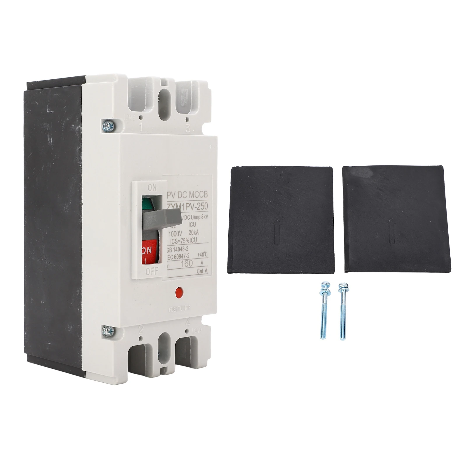 DC Circuit Breaker 1000V Thermosetting Plastic Shell 20KA Breaking 2P Solar Circuit Breaker Strong Conductivity for Industrial