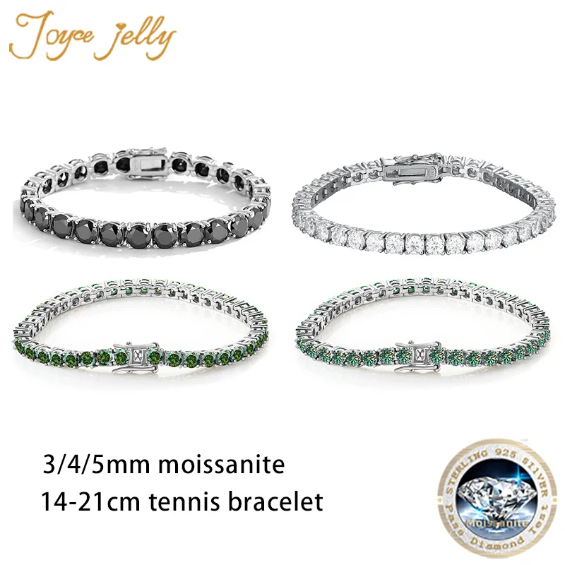 JoyceJelly D VVS1 Moissanite Tennis Bracelet Original S925 Sterling Silver Plated 18k White Gold With GRA Certi Unisex Bracelets