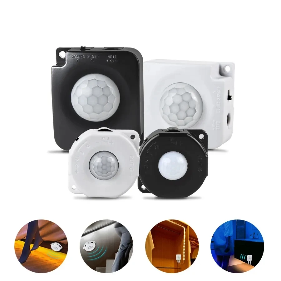 Time Adjustable 5V 12V 24V PIR Motion Sensor DC Movement Detector Activated Switch Automatic ON OFF Motion Sensor Light Switch