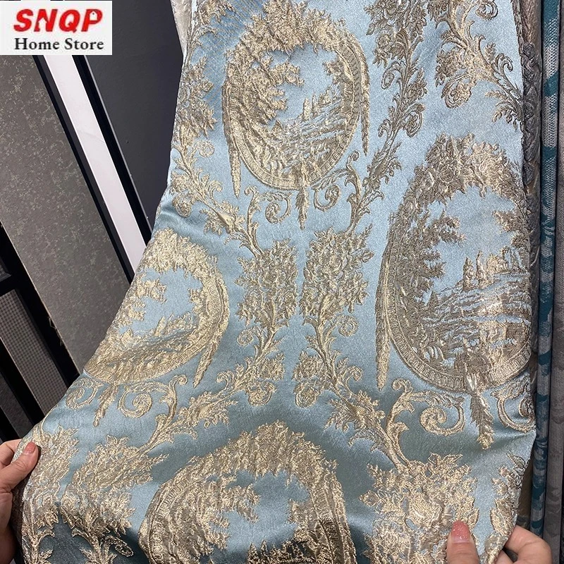 

Custom Size Fashion Modern Court Style Relief Jacquard Sheer White Tulle Blackout Curtains for Living Dining Room Bedroom