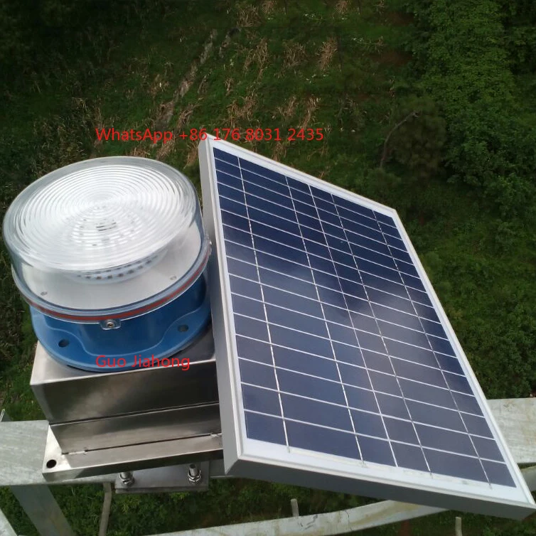 

Led Flashing Solar Beacon Crane Light Aviation Obstruction Solar Powered Navigation Marine Lantern Warning Lights