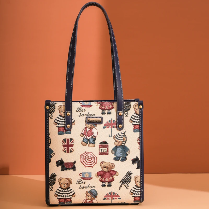 

fashion printed handbag for women,BeiBaoBao women's shoulder bag,casual and versatile Large-capacity commuting bag women purse