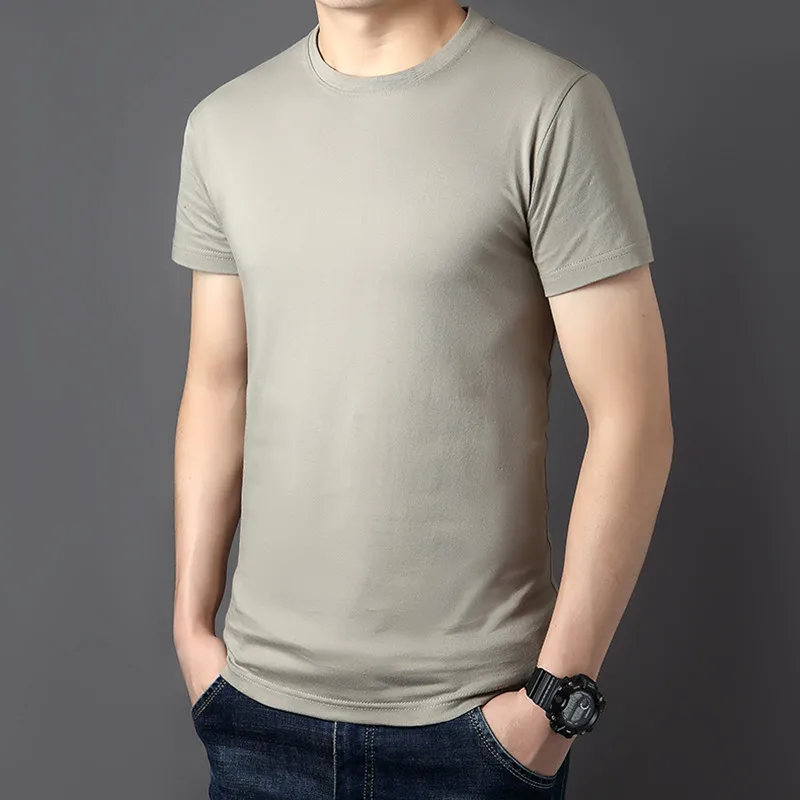 2024 Summer New Mens Tshirt 100% Cotton White Solid T Shirt Men Causal O Neck Short Sleeve Tshirt Men Daily Tops Tees Plus Size