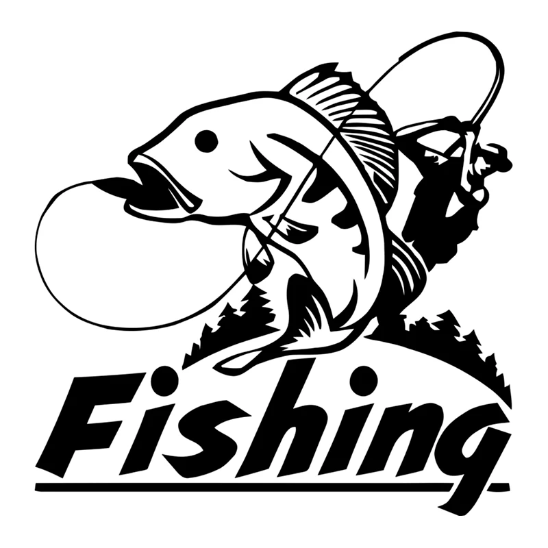 

Die-Cut Vinyl Decal Fishing Рыбалка Car Sticker Waterproof Auto Decors on Car Body Bumper Rear Window Laptop Choose Size 41391