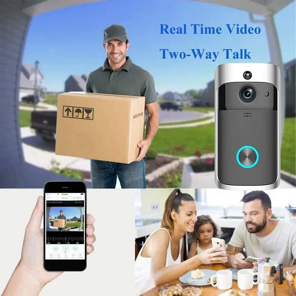 WiFi Video Intercom Pro - 166° View, IR Night Vision, 2-Way Voice Change & 6-Month Battery  Door Bell Camera