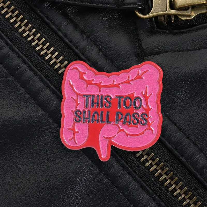 Human Colon Anatomical Enamel Pin This Too Shall Pass Funny Medical Brooch for Med Students Nurses GI Doctors Scrub Jacket