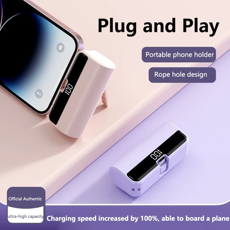 VIVO 50000mAh Capsule Power Bank Ultra-Fast Charging Powerbank LED Digital Display Portable External Battery For iPhone Samsung view 3