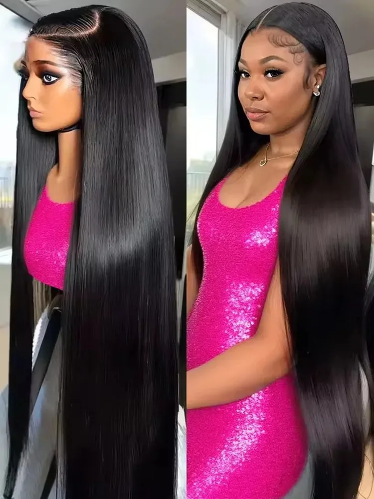 

Парик из натуральных волос 13x6 13x4 Bone Straight HD с прозрачной кружевной основой, предварительно выщипанный, 30-40 дюймов, для чернокожих женщин, бразильские парики