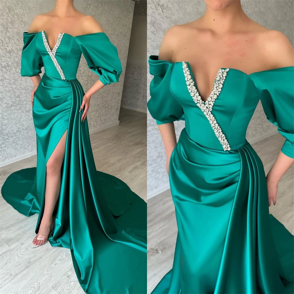 

Customized sparkle Off-the-shoulder Sheath Cocktail Sequin Draped S Occasion Evening Gown платье فستان سهرة نسائي فخمه