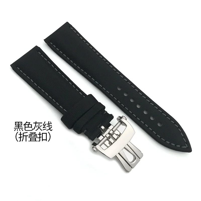 watch strap for Blancpain Bathyscaphe 5015 5000 5200 5050 5066 foldable buckle canvas strap 23mm