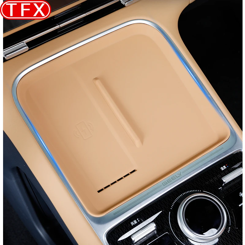 

For Geely Galaxy Starship 7 EM-i 2024 Car Central Control Wireless Charging Silicone Pad Panel Protective Cover Accessories