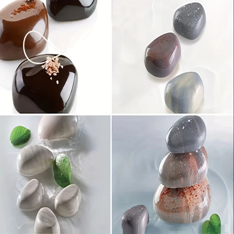 

3D Stone Painting Suit Pea Gravel Resin Silicone Mold DIY Resin Plaster Pebble Mold for Garden Decoration Potted Plant Display