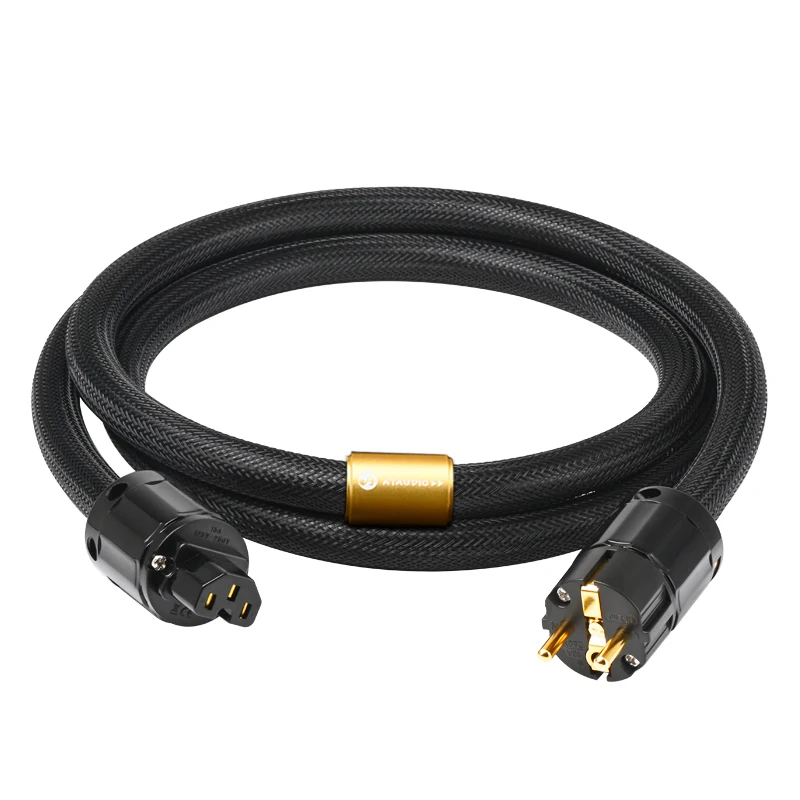 ATAUDIO Hi-end 6N OFC HiFi Audio EU/US/AU Netsnoer Dubbele afscherming Aansluiting Filterure Versterker Voedingskabel