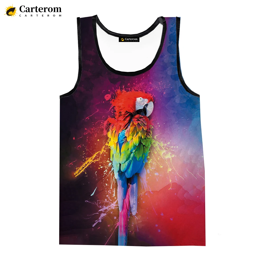 2023 Funny Birds Parrot 3D Printed Tank Tops Men Women Summer Casual Sleeveless Shirts Hip Hop Streetwear Oversized Tops Tees