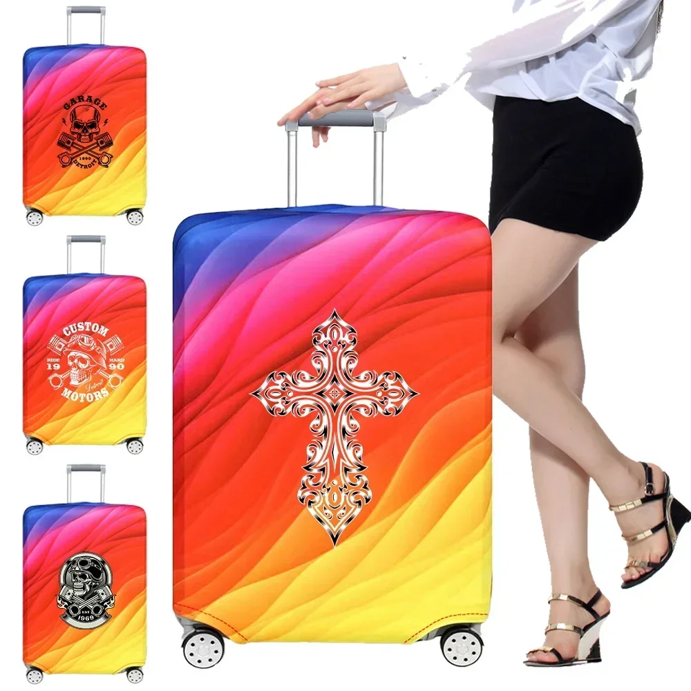Luggage Cover Travel Suitcase Protective Cover Skull Series Dust-Proof Thickened Elastic Fabric for 18-32inch Baggage Case