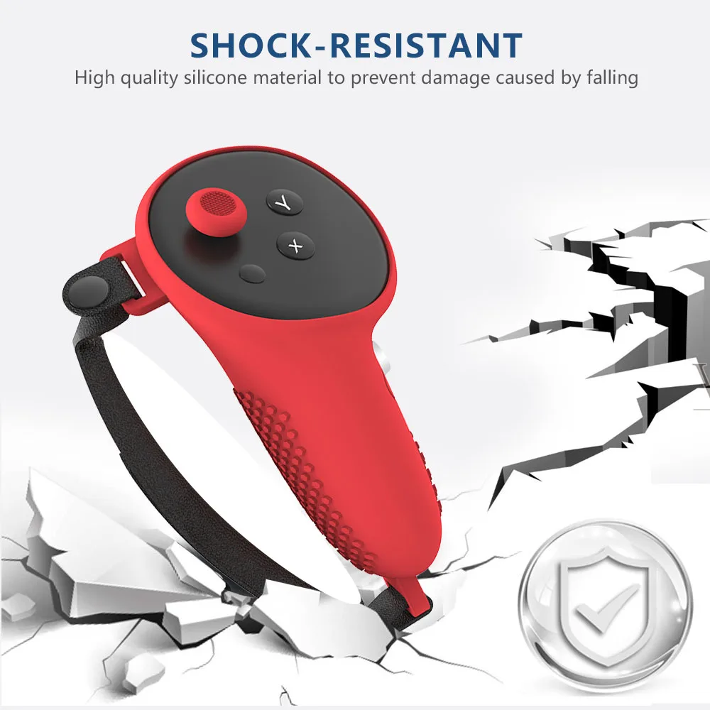 For Meta Quest 3 VR Controller Silicone Case Full Protective Anti‑Slip Anti‑Scratch Handle Grip Shell Game VR Accessory