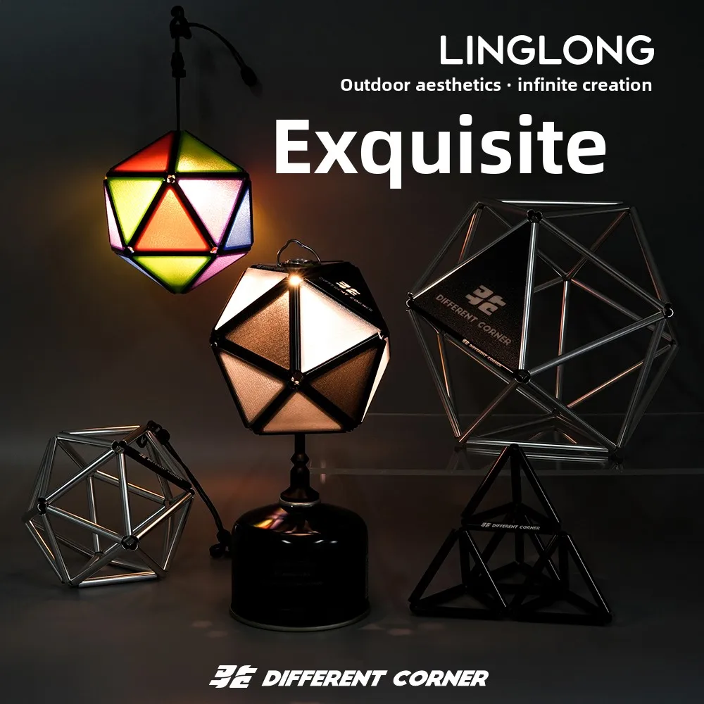Non-Corner DIY Aluminum Alloy Outdoor Camping Lantern Shade Tabletop Lampshade for Camping And Outdoor Activities