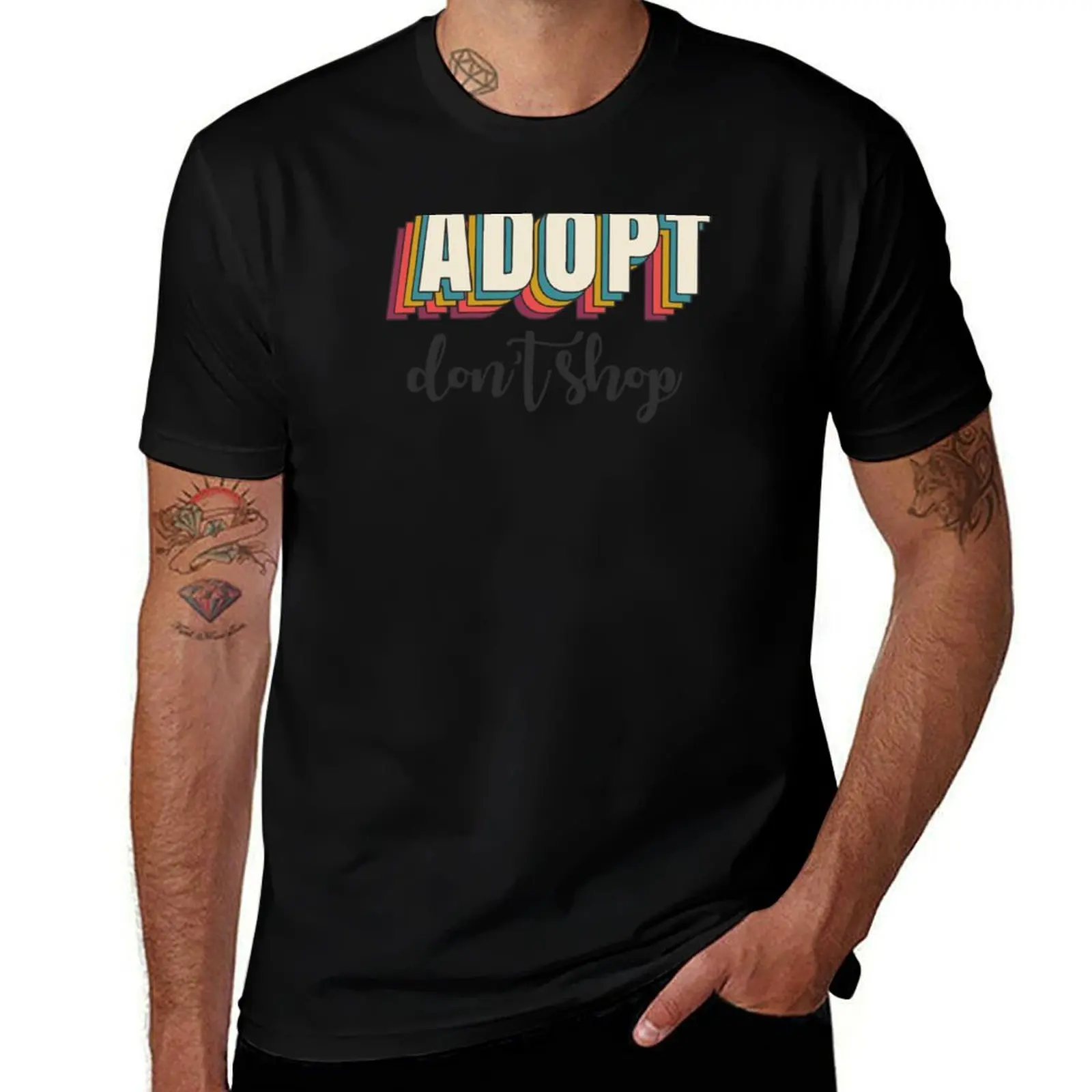 Adopt Don’t Shop T-Shirt plain customs custom t shirt fruit of the loom mens t shirts