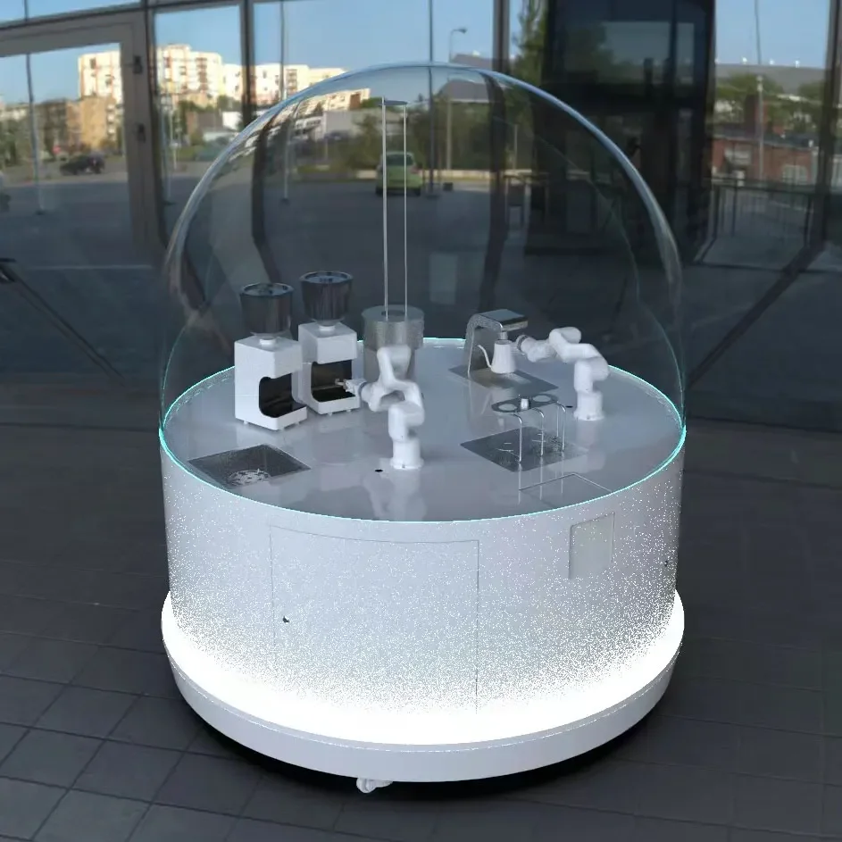 Semi-Automatic Manipulators Barista Coffee Auto Vending Machine