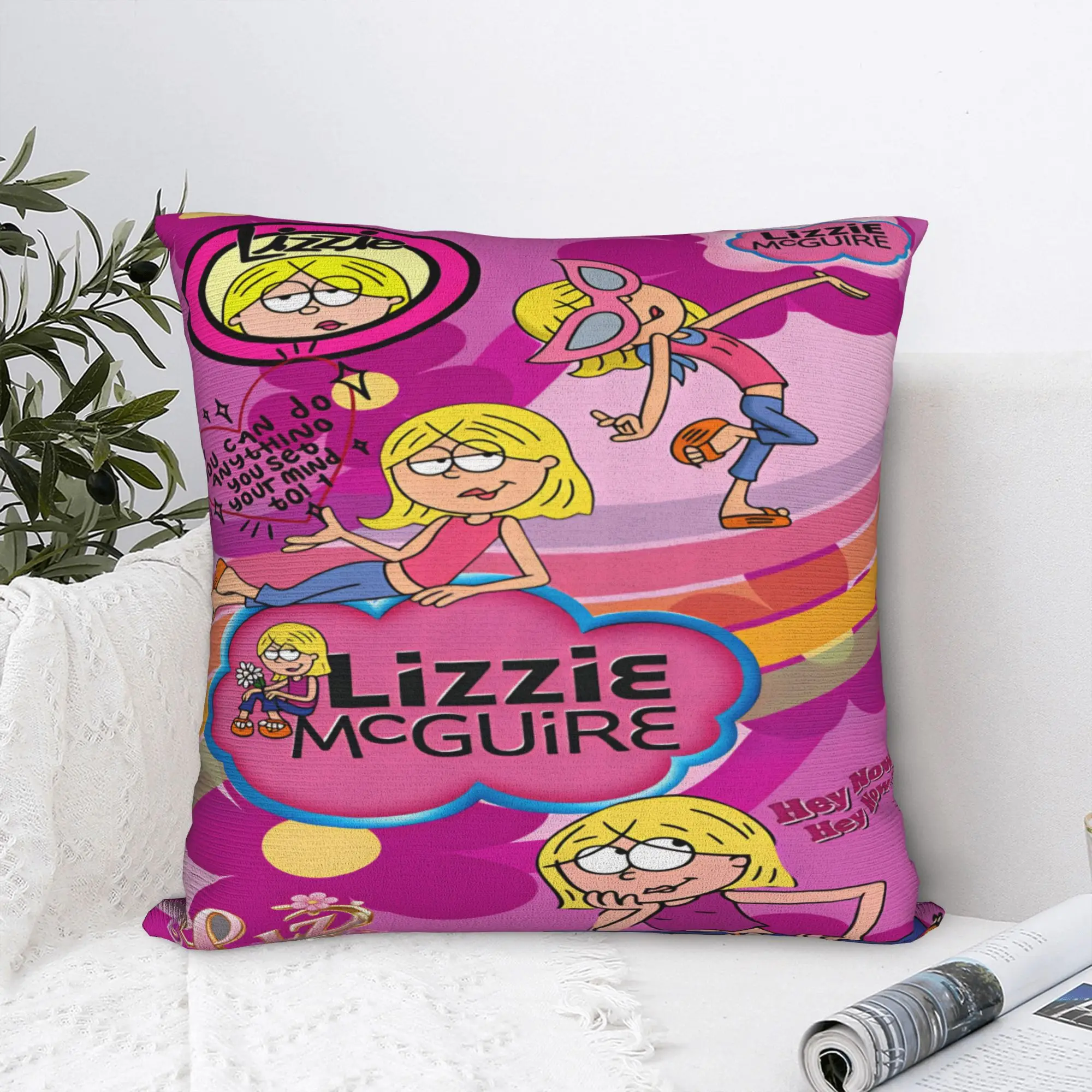 Lizzies Cartoon McGuires Pillow Case  Morden Pillow Cover Soft Pillowcases For Sofa Couch Bed Living Room