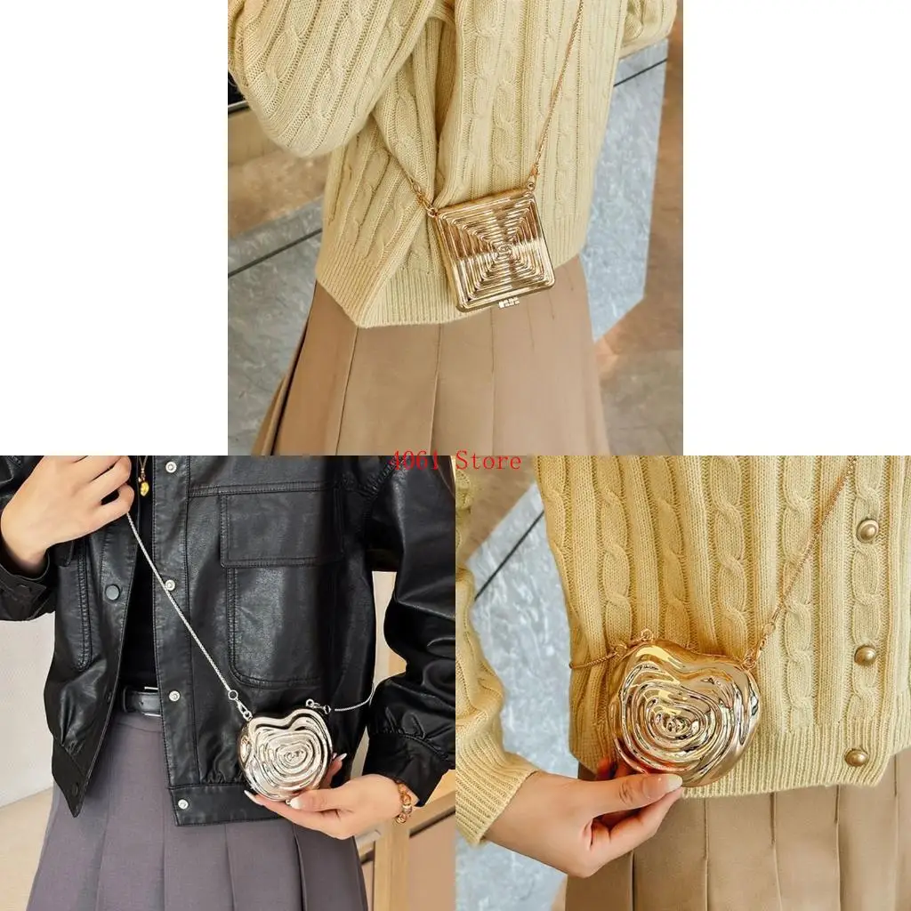 

Elegant Acrylic Shoulder Bag With Unique Heart Crossbody Purse Evening Bags Party Handbag For Special Occasion