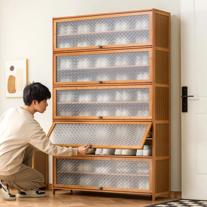 Shoe cabinet indoor multi-layer household door porch medieval retro begonia shoe rack storage cabinet door new explosion