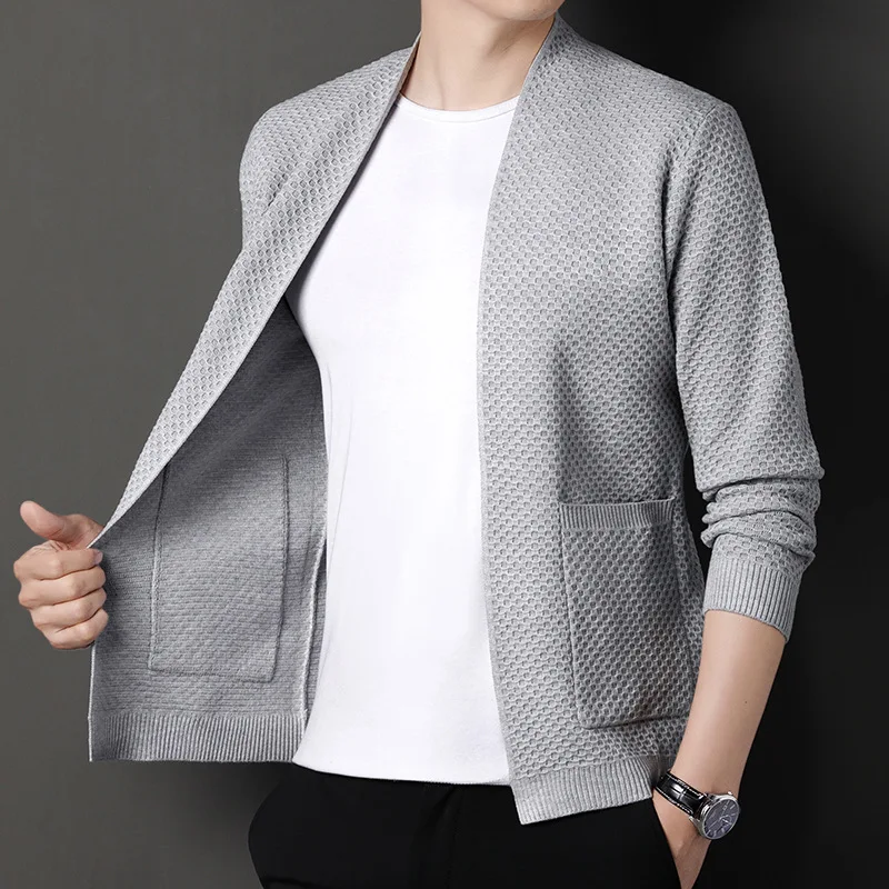 سترة محبوكة للرجال سترة جديدة للربيع والخريف ملابس رجالية غير رسمية دروبشيبينغ