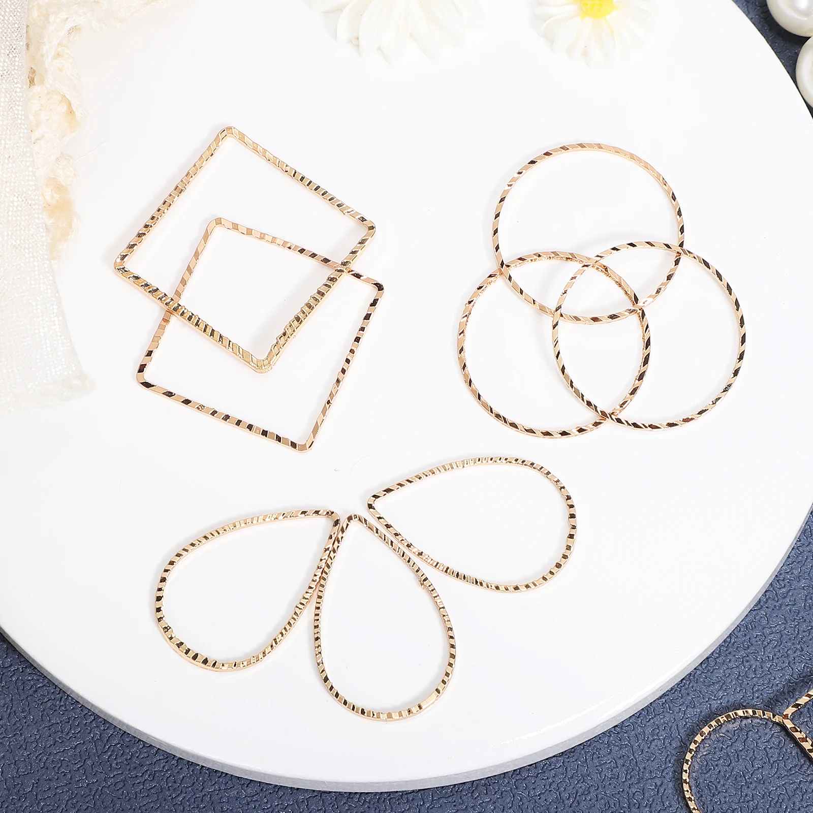 

30 Pcs Earring Hoop Geometric Findings Pendant Beading Hoops For Jewelry Making