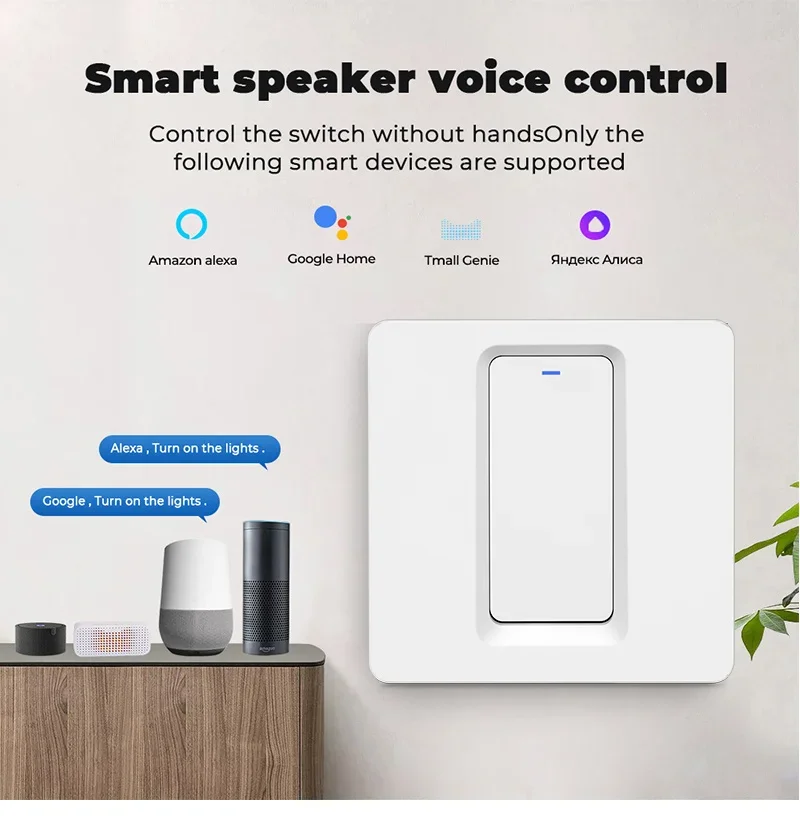 Tuya WiFi ZigBee Smart Push Button Switch No Neutral Required SmartLife Tuya APP Alexa Google Home Voice Control 2/3 Way EU UK